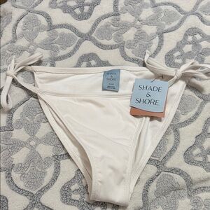 Shade & Shore Cream Bikini Bottom with Side Ties